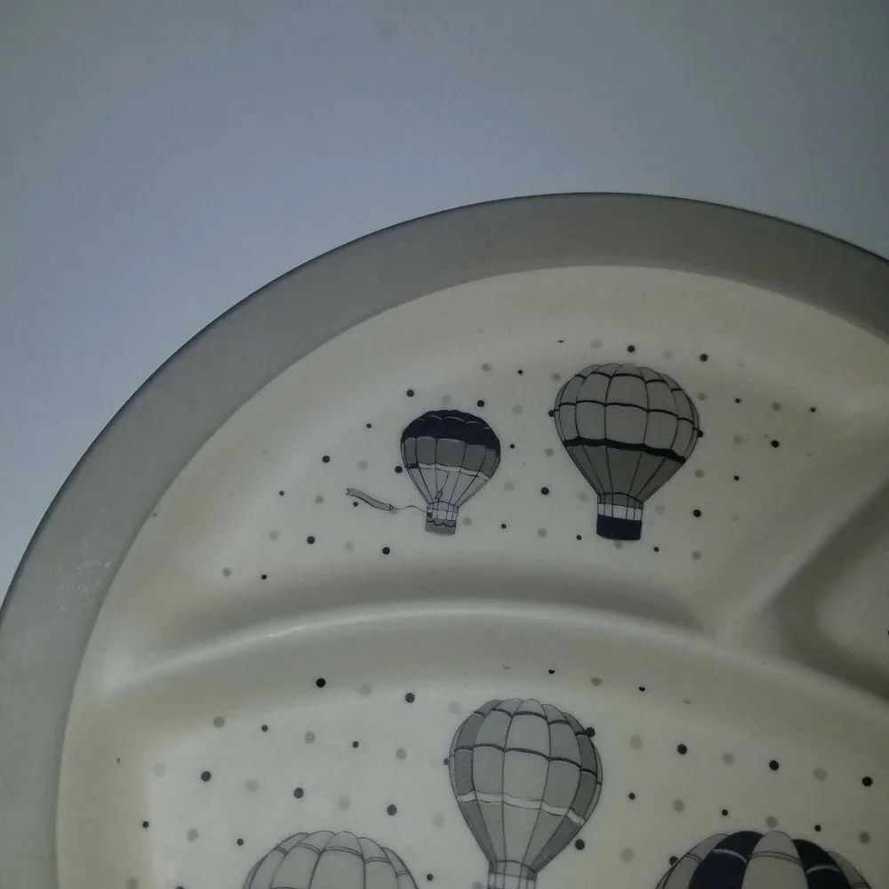 Hot Air Balloon Mug Cup Divided Plate Baby Toddler Child Up Up And Away Set Lot
